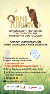 Jornada de dinamización. Presentación de productos Proyecto Interreg Orniturismo en Aracena(23/09/2020)